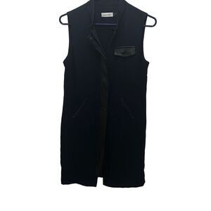 Calvin Klein Zipper Front Midi Dress with Leather Accents Size 6
